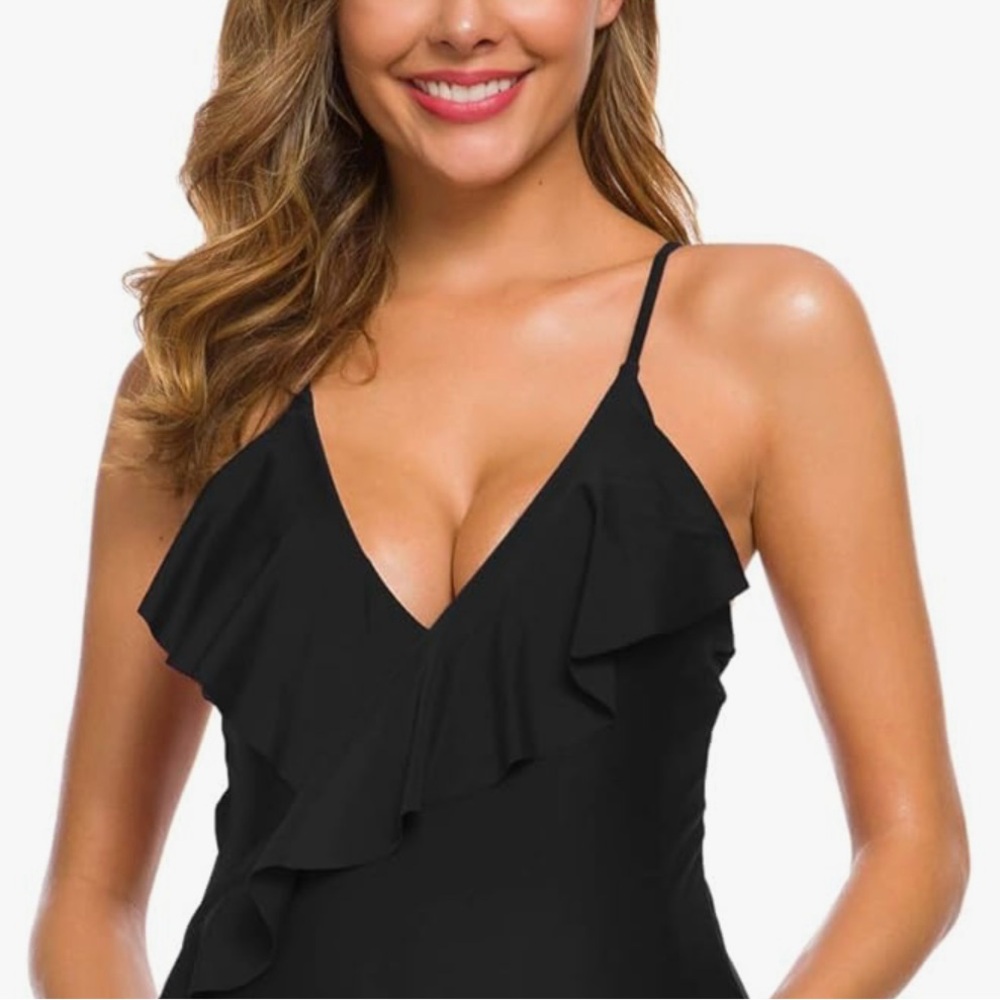 Black one piece swimsuit